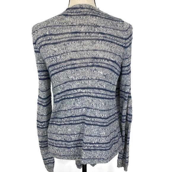 Hollister Striped Waterfall Cardigan Open Knit Lightweight Denim Blue Sz XS / S - Picture 6 of 11
